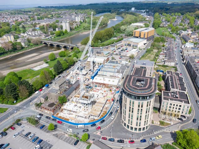 Our drone picture shows work progressing on the new student accommodation.