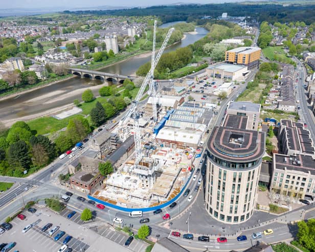 Our drone picture shows work progressing on the new student accommodation.