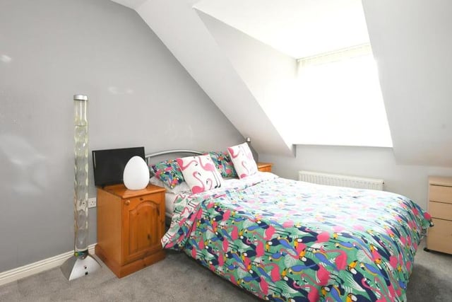 The third bedroom at the £300,000-plus house is more compact than the first two but no less cosy for it. The room sits at the back of the property and has direct access to the main bathroom.