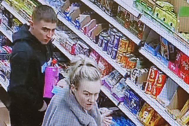 Police have issued a CCTV image of a man and a woman they wish to speak to in connection with a shoplifting offence.