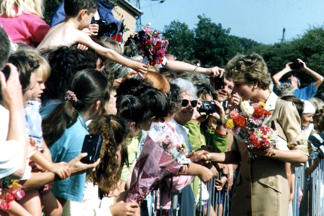 Princess Diana at Trinity Hospice in Blackpool during her 1992 visit