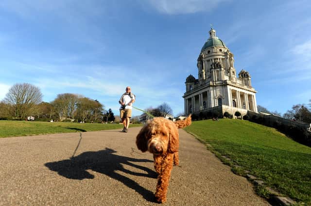 Perfect weather for walking the dog at Williamson Park in Lancaster in 2019.