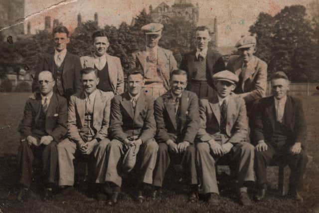 Dry Dock committee, 11 men, photographed in 1937, Jimmy Brown is sat on the front row, far left and Harry Corless in on the back row, second from the right. When Jimmy Brown died about 1989, Dry Dock United folded immediately.