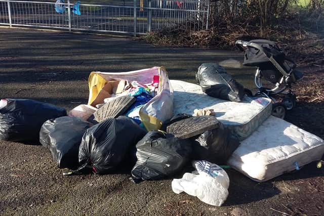Fly-tipping at Peel Avenue in Heysham. Picture by Lancaster City Council
