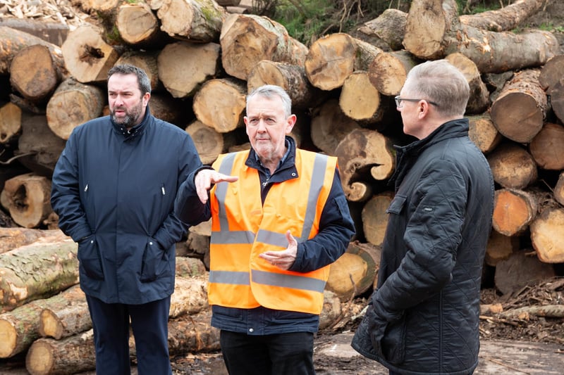 The official launch of one of the largest wood drying kilns in the UK with Morecambe MP David Morris and Logs Direct director, Stephen Talbot.