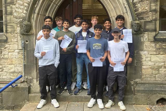 LRGS students celebrate their results.