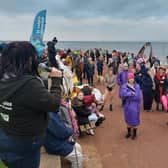 Last year's annual Boxing Day dip for St John's Hospice took place on New Year's Day.