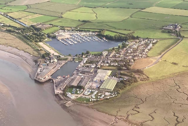 The village and port of Glasson Dock on the banks of the Lune.