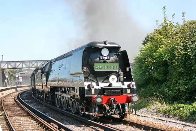 Tangmere, which has taken over from Princess Elizabeth, prepares to pull the Northern Belle.