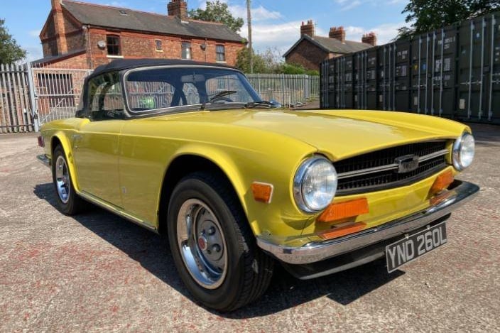 This 1973 TR6 is available for £13,995 in Lancaster.
The seller said: "Imported personally from California some 10 years ago, been dry stored since and used very occasionally.
"This is probably one of the most original rust free examples you’ll find, original paint, rear panel has never been repainted, original interior , never had a radio fitted, original hood, original paint on wheels."
Left hand drive and 94,000 miles.