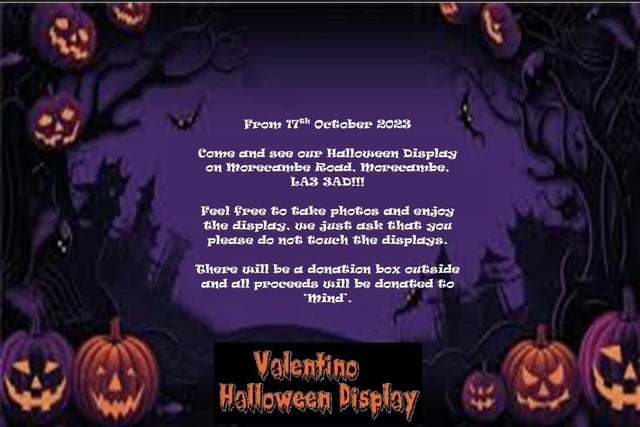 A poster about the display on Morecambe Road for Halloween.