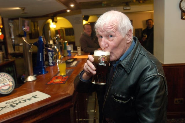 Dave Nelson sups his pint in the Freeholders Arms on Ullswater Road, Lancaster.