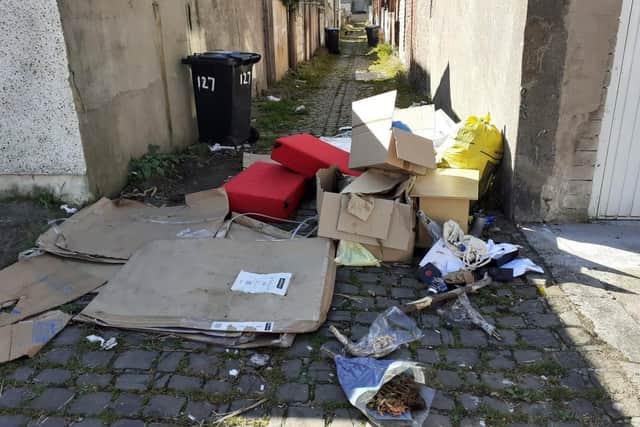 Flytipping in an alleyway in Morecambe. Picture by Councillor David Whitaker. 