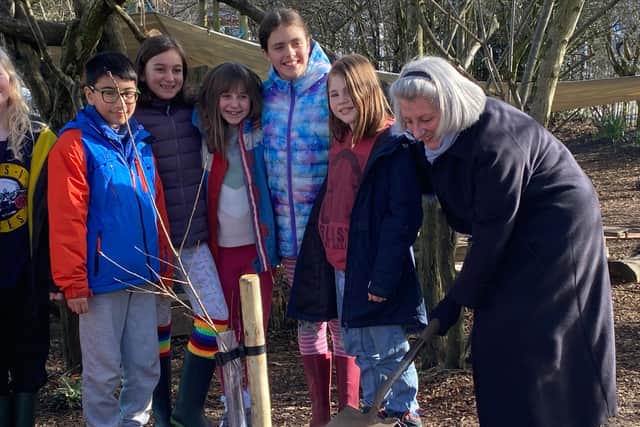 Diane Duke, one of the Queen's representatives in Lancashire, visited the Steiner School to plant a tree to mark the Platinum Jubilee.