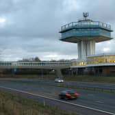 Lancaster (Forton) Services with its iconic tower.