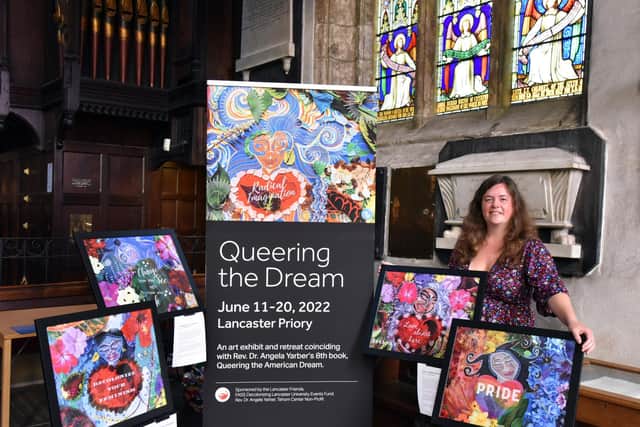 Dr Azelina Flint, who curated the Queering The Dream exhibit in Lancaster Priory. Picture by Steve Pendrill