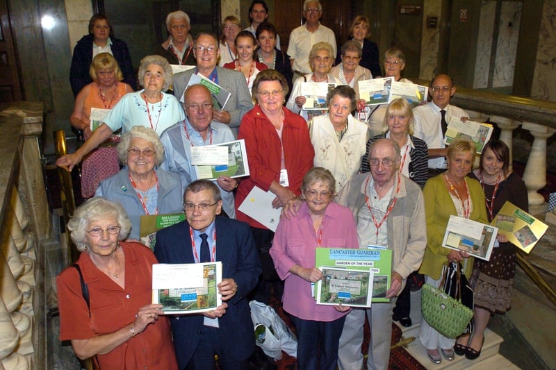 Winners and runner-ups in a Lancaster City Council gardening competition together with organisers and judges at the presentation held at Lancaster Town Hall.