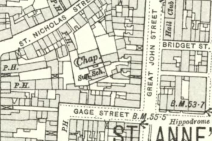 A map of the area c1880 shows the chapel and the Sunday school. Photo: Shaun Corkerry.