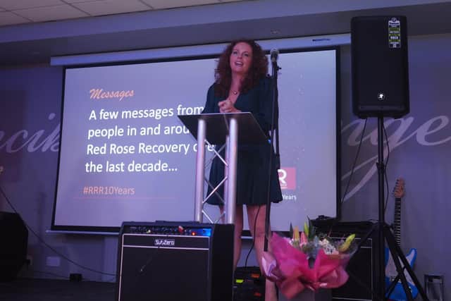 Lancaster area Service Lead, Sarah O'Mara, celebrates a decade of Red Rose Recovery's achievements.
