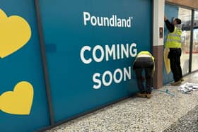 Poundland 'coming soon' to former Home Bargains in the Arndale Centre in Morecambe. Picture by Catrina Wilson.