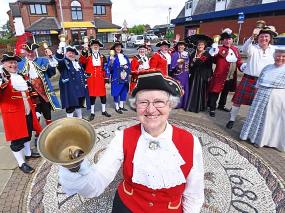 Garstang town crier Hilary McGrath with the other town criers.
