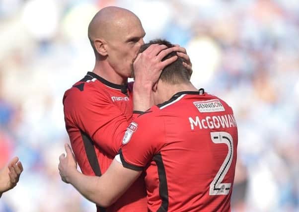 Kevin Ellison and Aaron McGowan are two of Morecambe's out of contract players. Picture: B&O Press Photo