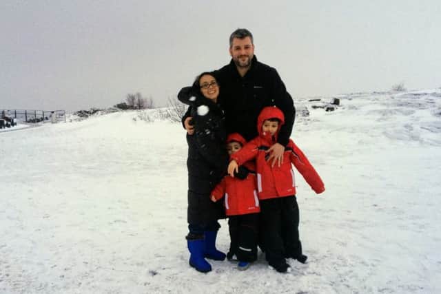 Guy and Nayeli Cookson with their sons Oscar and Mateo on holiday in Iceland.