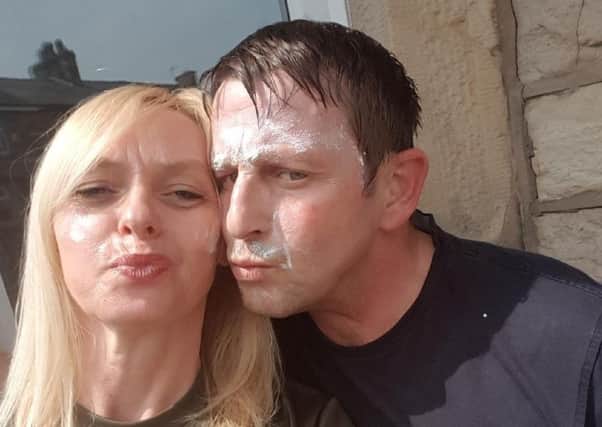 Karen Byrne and husband Arthur are supporting the #suncreamselfie campaign.