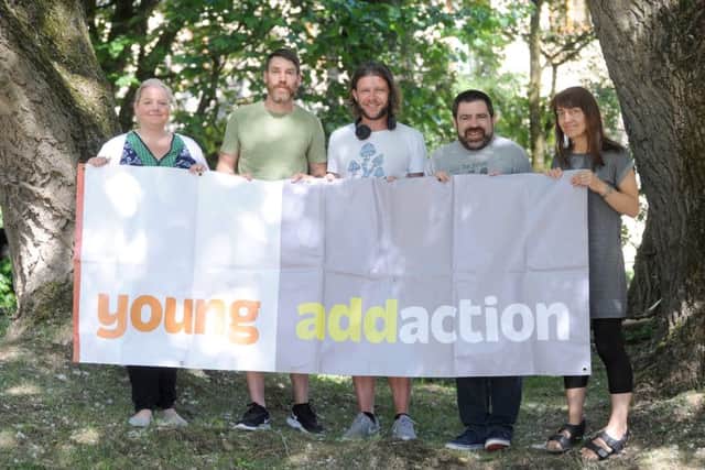 Leon Currie and Danny Brighouse will be walking El Camino to raise money for Young Addaction.  They are pictured with Claire Helme-Fawcett, Simon Rothwell and Jo Rose from the chairty.