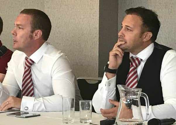 Morecambe FC's new owners Jason Whittingham (left) and Colin Goldring (right)