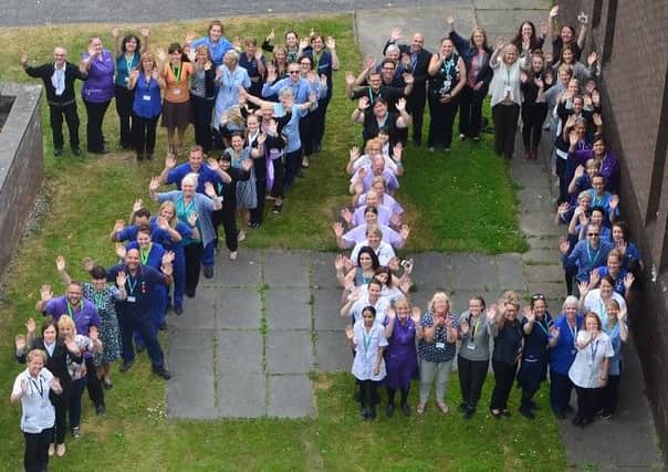 Staff at the RLI celebrating the NHS' 70th birthday