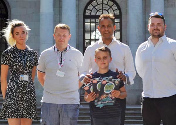 From left: Beth Nortley (manager of Williamson Park), Coun Brendan Hughes (Cabinet member with responsibility for parks and open spaces), Stephen Parkinson (co-founder of the Eco Heroes) with his son Oscar, Anthony Taylor from Empine Group.