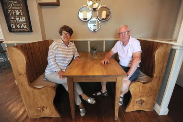 Ann and Sean O'Hagan inside Harry's Bar.
