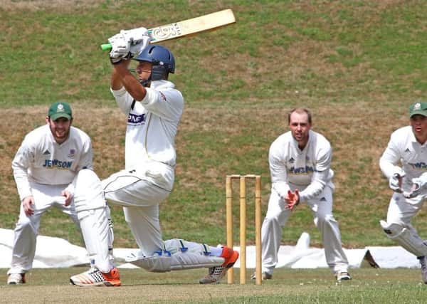Lancaster opener Faizan Khan in action. Picture: Tony North