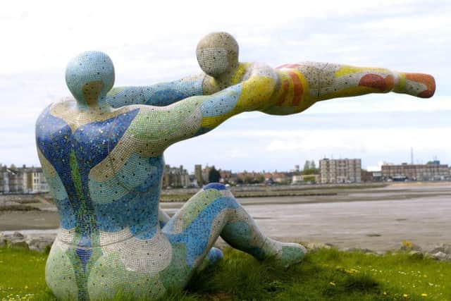 Venus and Cupid statue in Morecambe sculpted by Shane Johnstone.