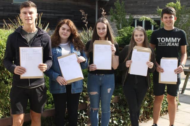 Carnforth High students celebrate their A-level results.