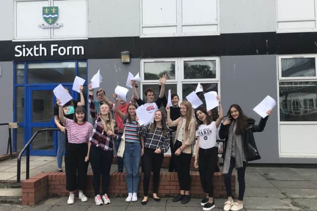 Our Lady's Catholic College pupils celebrate their A-level results.