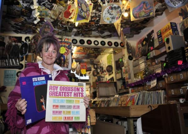 Owner of Vintage Vinyls Paula Baker in her shop on Albert Road, Morecambe