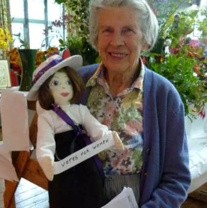 Kirkby Lonsdale Gardening Association Flower and Vegetable Show.
Audrey Philips (Specials Winner, 100 years of Suffragettes, handmade doll)