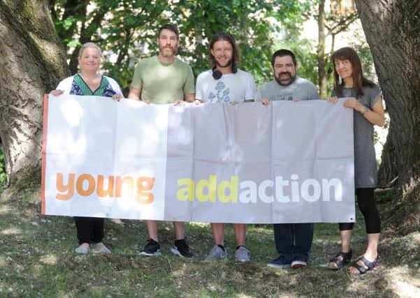 Leon Currie and Danny Brighouse will be walking El Camino to raise money for Young Addaction.  They are pictured with Claire Helme-Fawcett, Simon Rothwell and Jo Rose from the chairty.