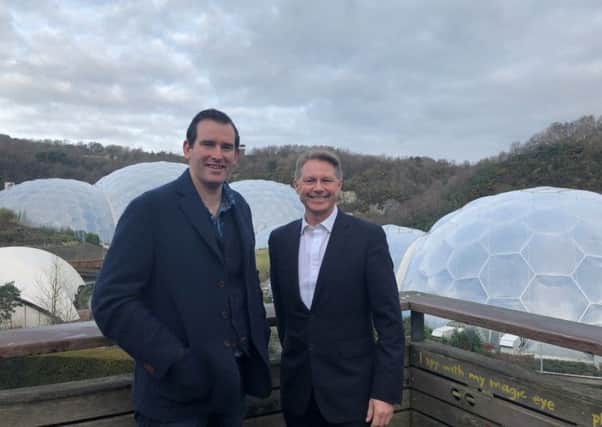 David Harland, CEO of Eden International, and David Morris MP at the Eden Project in Cornwall.