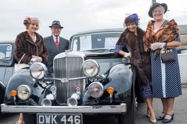 Pictures Martin Bostock. Morecambe Vintage festival. L-R Kath Lown Jerry Mottershead, Sue Wild and Anne Sharples.