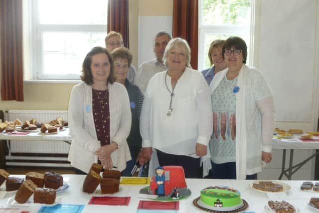 Horton-in-Ribblesdale Show.

The Confectionery judges James and Jennifer Garth, centre, with Paula 
Swainson, Show Secretary to the left and indoor stewards.