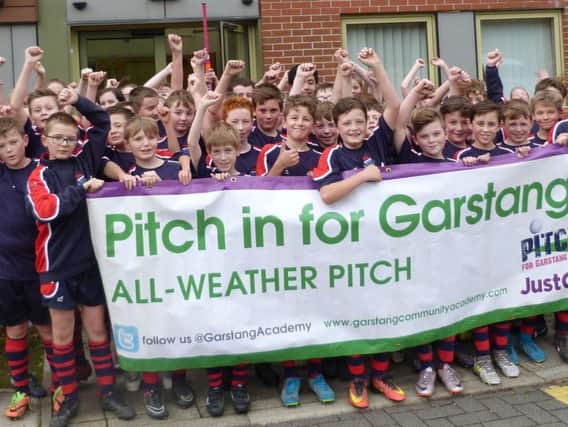 Pupils at the launch of the Pitch In campaign in Garstang