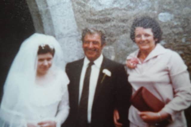Pam Williams with her dad Dennis and mum Barbara.