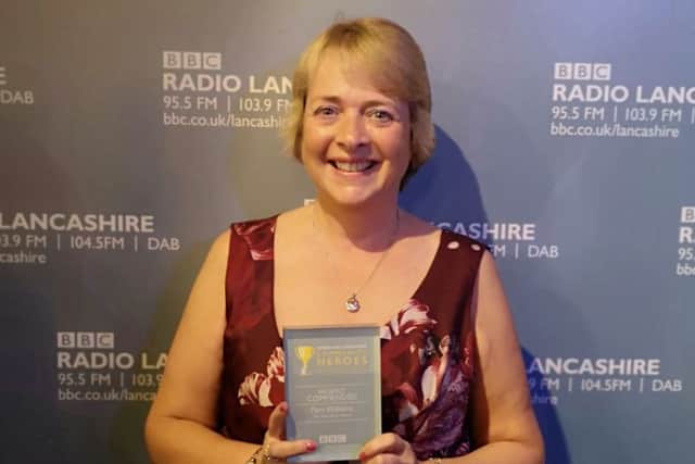 Pam Williams with her Highly Commended Trophy at the BBC Community Heroes Award Night on Sunday 16 September.