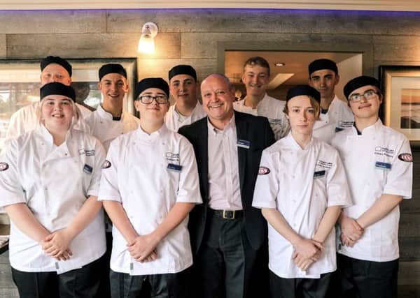 Culinary Academy apprentices with multi-award winning chef Steven Doherty.