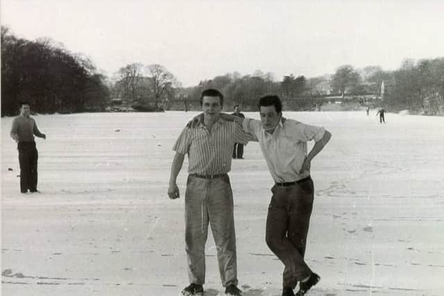 Ice football Keith Harrison, Dave Moorby c1963.