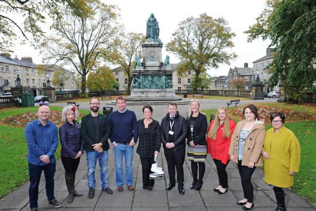 Organisers and sponsors of Lancaster on Ice which will be in Dalton Square.  L-R are Dan Knowles, Laura Sandham, Chris Selkirk, coun Brendan Hughes, Martin Horner, Hannah Horner, Catherine Butterworth, Rachael Wilkinson, Jordan Halpin and Gail Stainton.