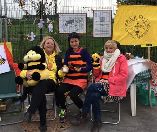Anti-fracking campaigners at the Preston New Road site